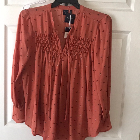 Kaari Blue Tops - Light orange top from Belk size 1X new with tags